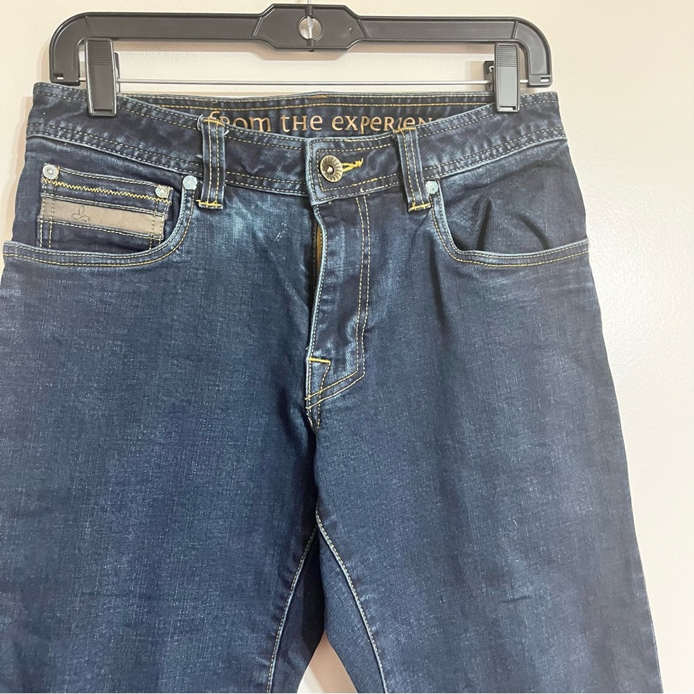 prAna Axiom Jeans‎ Men's 28X34 Blue Denim Dark Wash Outdoors Casual Hiking - Picture 2 of 11